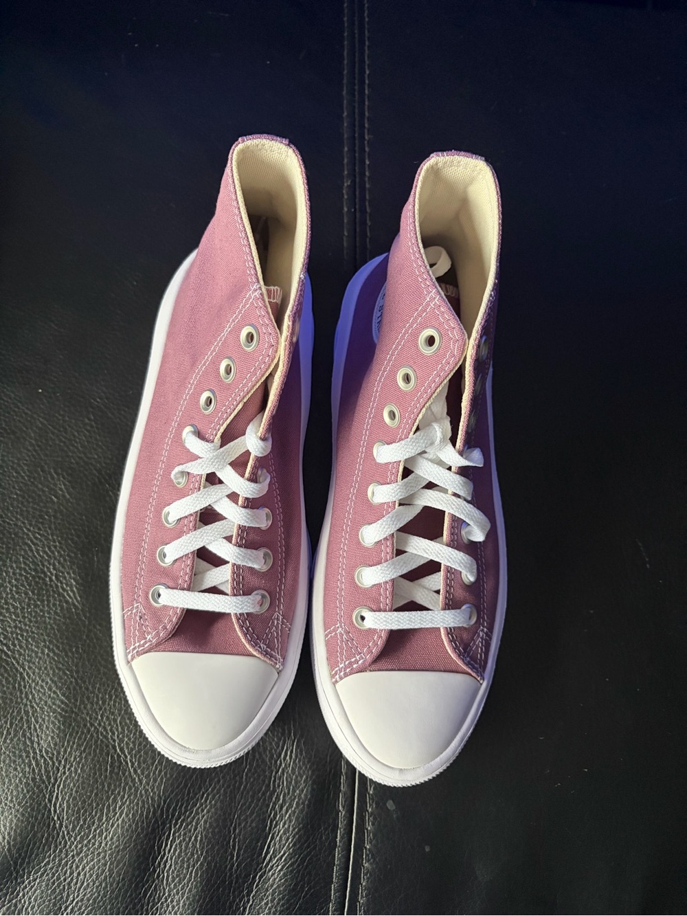 Converse Women's High-Top Canvas Sneakers in Dusty Rose and White
